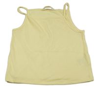 Žltý rebrovaný crop top H&M
