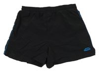 Čierne plážové kraťasy s logom Slazenger