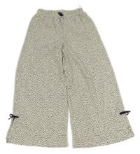 Smotanové vzorované strukturované culottes nohavice C&A