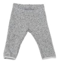Bílo-šedo-černé melírované pletené tepláky H&M