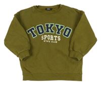 Khaki oversize mikina s nápisy Next