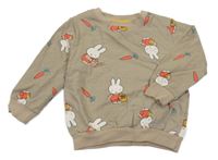 Béžovošedá mikina so zajíčky - miffy