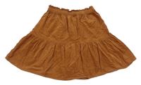 Hnedá paper bag menšestrová sukňa H&M