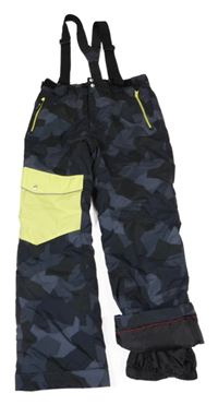 Tmavošedo-černé army šusťákové zimní oteplovačky s odepínacími trakami Dare 2B
