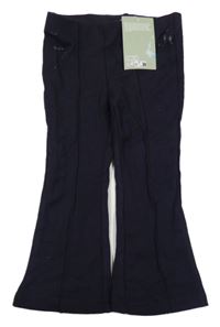 Nové - tmavomodré flare nohavice H&M