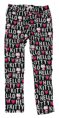 Čierne tregíny s nápismi a srdiečkami a Hello Kitty H&M
