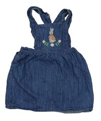 Modré rifľové šaty s králíkem - Peter Rabbit M&S