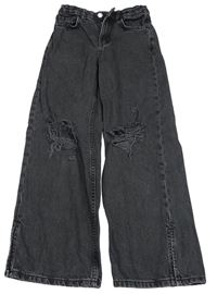 Černé wide leg rifle s prošoupáním Denim Co.