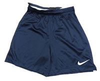 Tmavomodré sportovní funkční kraťasy s logem Nike
