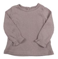 Staroružové rebrované úpletové tričko Primark