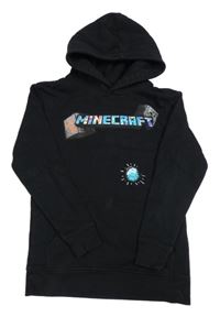 Černá mikina s Minecraft a kapucí