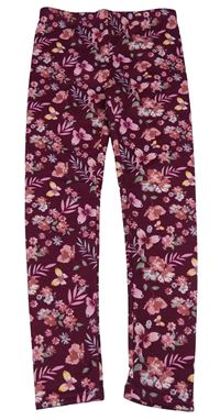 Vínové květované teplé legíny Dopodopo