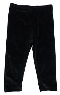 Čierne trblietavé zamatové legíny Disney