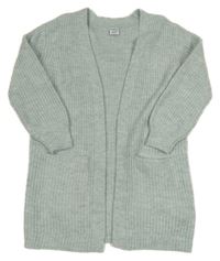 Svetlozelený melírovaný svetrový cardigan Page One Young