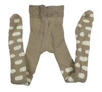 Hnědé thermo punčocháče s mraky Lupilu