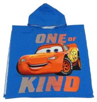 Modro-červené osuškové pončo s Bleskem McQueenem a kapucí Disney