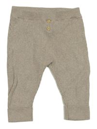 Svetlohnedé rebrované pletené tepláky s gombíkmi H&M