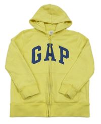 Žlutá propínací mikina s logem a kapucí GAP