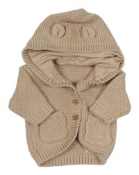 Pudrový propínací svetr s kapucí George