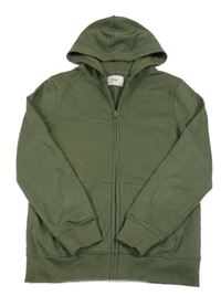 Khaki propínací mikina s kapucí C&A