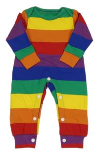 Barevný pruhovaný teplákový overal