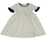 Smotanové bodkovaná é šaty