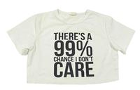 Biele crop tričko s nápisom a číslom