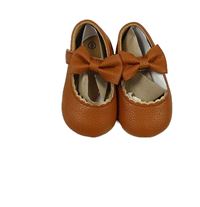 Nové - Hnědé koženkové baleríny s mašlí vel. 21