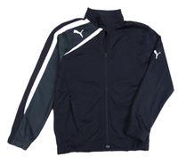 Tmavomodrá sportovní propínací mikina s logem Puma