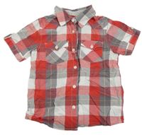 Červeno-sivo-biela kockovaná košeľa Mothercare