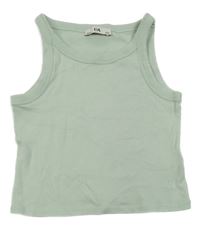 Svetlozelený rebrovaný crop top C&A
