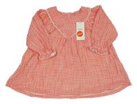 Nové - Červeno-biele kockované oversize šaty M&S