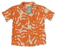Oranžovo-béžová vzorovaná froté košeľa H&M