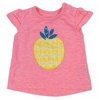 Neónově ružové tričko s ananasom F&F
