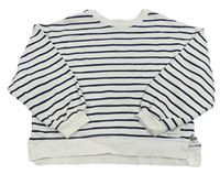 Bílo-tmavomodrá oversize pruhovaná mikina zn.Zara