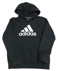 Čierna mikina s logom a kapucňou zn. Adidas