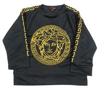 Černá lehká mikina s výšivkami - Versace sport