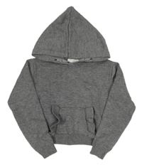 Tmavosivý crop sveter s kapucňou Primark