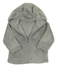 Sivá plyšová prepínaci mikina s kapucňou