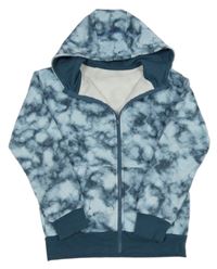 Nové - Modrá batikovaná propínací mikina s kapucí Dunnes 