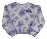 Bielo-fialová batikovaná crop mikina Primark