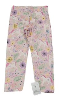 Nové - světlerůžové legíny s jednorožci Nutmeg