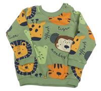 Zelená mikina so zvířaty Matalan