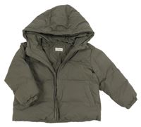 Tmavosivá šušťáková zimná bunda s kapucňou Mango