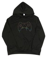 Čierna mikina s ovladačem a kapucňou shein