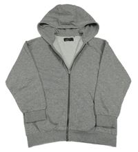 Sivá melírovaná prepínaci mikina s kapucňou Next