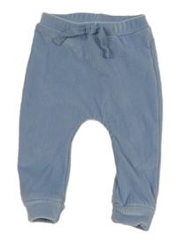 Světlemodré sametové žebrované tepláky Nutmeg