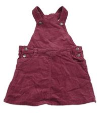 Ružové na traké menšestrové šaty s vreckami