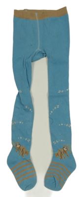 Modro-hnědé vzorované punčocháče s lenochody 