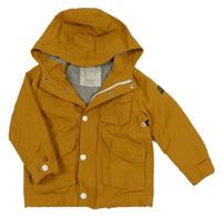 Medová šusťáková jarní bunda s kapucí Zara